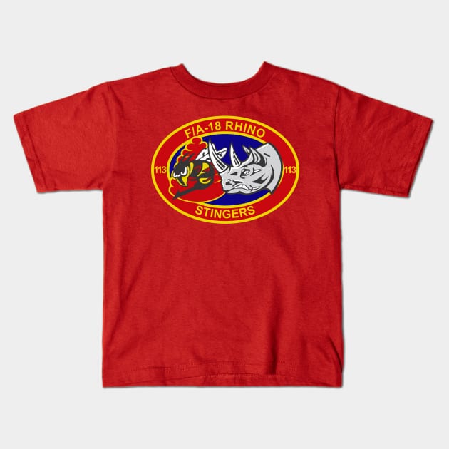 VFA-113 Stingers - Rhino Kids T-Shirt by MBK